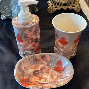 Cherub and Butterfly Bathroom Set